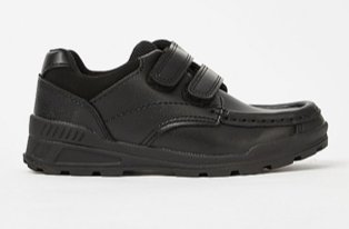 Boys Black 2 Strap School Shoes.